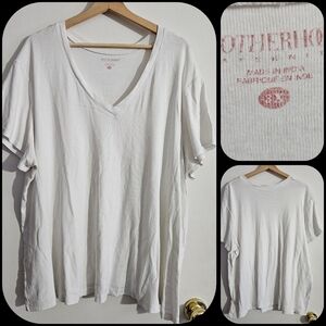 SIZE 3X MOTHERHOOD MATERNITY vneck white short sleeve t shirt (B62)
